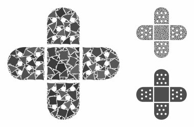 Yapışkan Yama Raggy Parçalarının Mozaik Simgesi