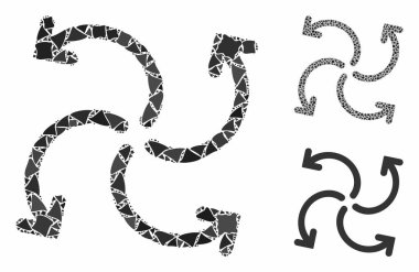 Tümsek Ögelerinin Türbin Dönüşü Mozaik Simgesi