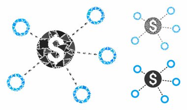 Dolar ağı Raggy Elementlerinin Mozaik Simgesini bağlıyor