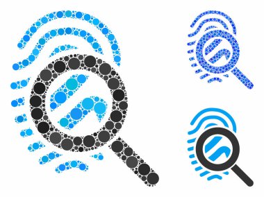 Yuvarlak Noktaların Parmak İzi Mozaik Simgesini Keşfet