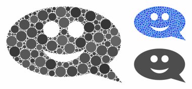 Gülen Sohbet Mesajı Yuvarlak Noktaların Mozaik Simgesi