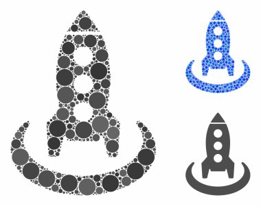 Roket Başlangıç Konumu Çemberlerin Mozaik Simgesi