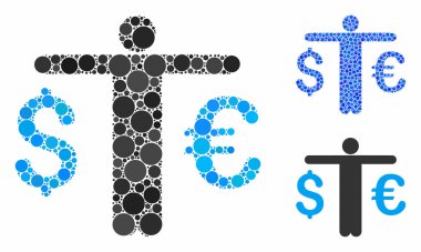 Çember Noktaların Para Birimi Bileşimi Simgesi