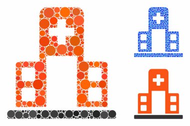 Hastane Binası Çember Noktalar Mozaik Simgesi