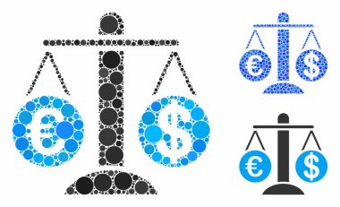 Para Birimi Çemberlerin Mozaik Simgesini Karşılaştırır