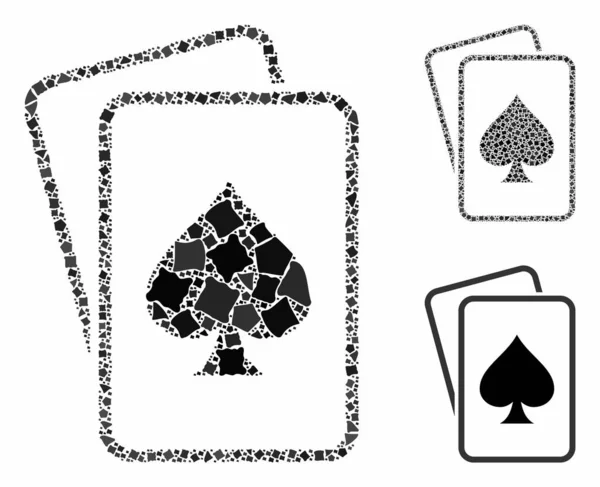 Cartes de jeu Spade Mosaic Icône de Joggly Elements — Image vectorielle
