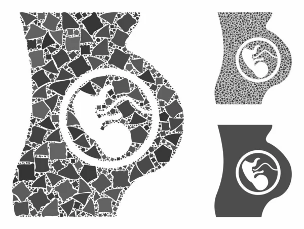 Gravidanza Mosaico Icona di parti tremolanti — Vettoriale Stock