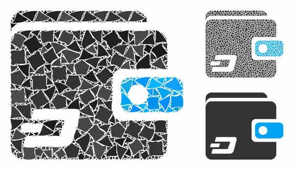 Dash pénztárca Mozaik ikon Joggly tételek — Stock Vector