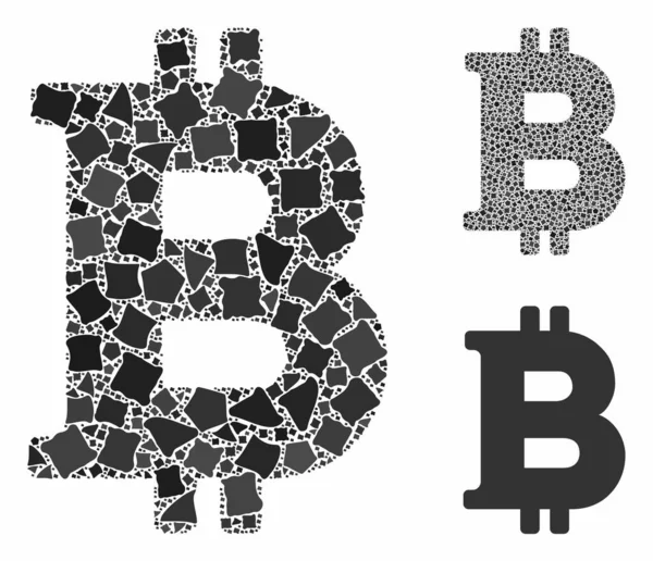 Bitcoin-Zusammensetzung Symbol ungleicher Elemente — Stockvektor