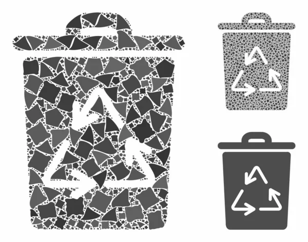 Recycling-Tonne Zusammensetzung Symbol der ungleichen Stücke — Stockvektor