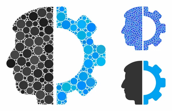 Küresel Ögelerin Android Baş Mozaik Simgesi