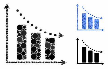 Olumsuz Trend Çember Noktaları Mozaik Simgesi