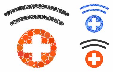 Küresel Ögelerin Tıbbi Kaynak Mozaik Simgesi