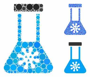 Enfeksiyon Şişesi Çember Noktaları Mozaik Simgesi