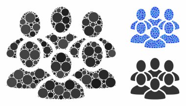 Küresel Ögelerin Kullanıcı Kalabalığı Kompozisyon Simgesi