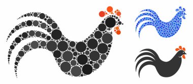 Küresel Ögelerin Tavuk Mozaik Simgesi