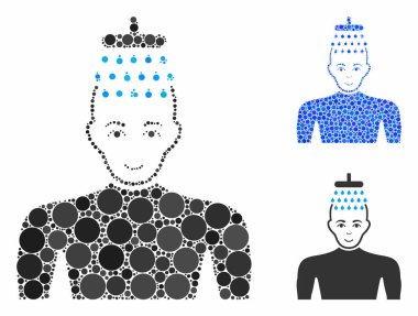 Adam Duşu Yuvarlak Noktaların Mozaik Simgesi