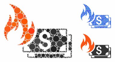 Dolar Banknotları Yuvarlak Noktaların Kompozisyon Simgesi