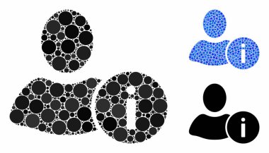 Yuvarlak Noktaların Kullanıcı Bilgileri Mozaik Simgesi