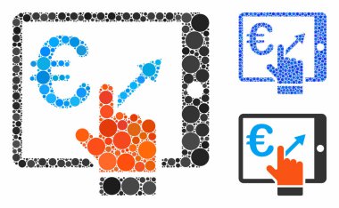 Avrupa Analiz Tableti Yuvarlak Noktalar Mozaik Simgesi