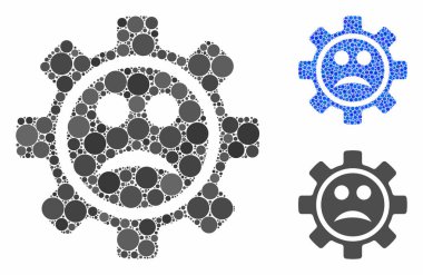 Servis Gear Üzücü Gülen Besteler Yuvarlak Noktaların Simgesi