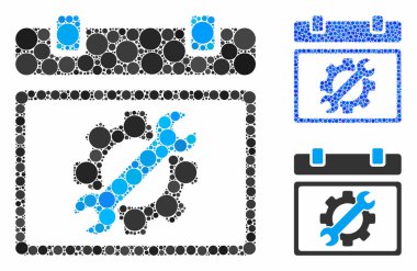 Küresel Ögelerin Servis Takvimi Sayfa Mozaik Simgesi
