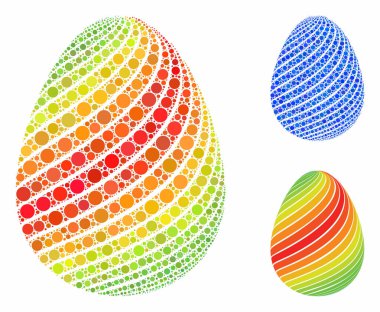 Çemberlerin Çapraz Çizgili Bileşenli Soyut Yumurta Simgesi