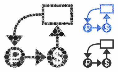 Çember Noktaların Rouble ve Dolarlık Şeması Mozaik Simgesi