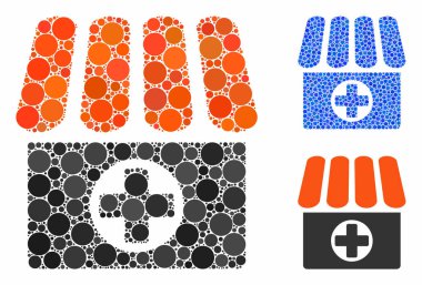 Küresel Ögelerin Eczane Mozaik Simgesi