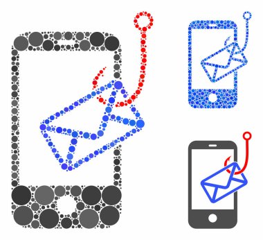 Akıllı Telefon Postaları Küresel Ögelerin Mozaik Simgesi