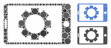 Mobil Ayarlar Küresel Ögelerin Mozaik Simgesi