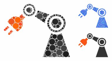 Endüstriyel Robot Çember Noktaları Mozaik Simgesi