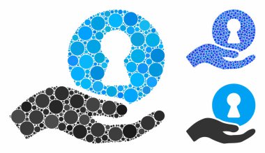 İçerideki El Mozaik Yuvarlak Noktalar Simgesi