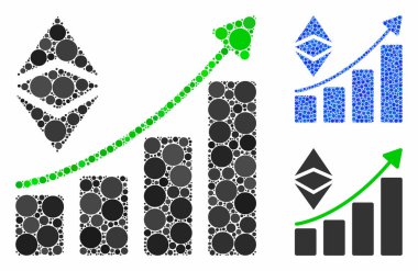 Klasik Ethereum Büyüme Eğilimi Çemberlerin Bileşimi Simgesi