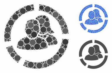 İnsanlar Yuvarlak Noktaların Mozaik Simgesi