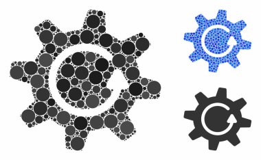 Çarkın Dönüşü Yön Mozaik Yuvarlak Noktalar Simgesi