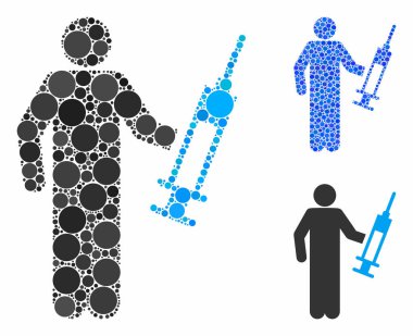 Uyuşturucu Satıcısı Yuvarlak Noktaların Mozaik Simgesi