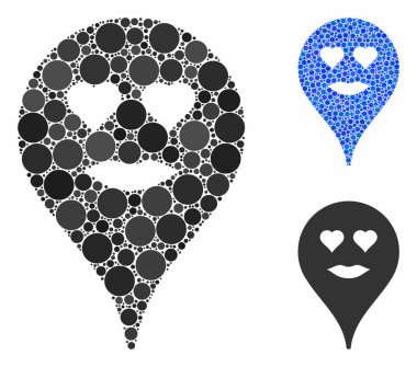 Lady Love Smiley Harita İşaretleyici Küresel Ögelerin Bileşimi