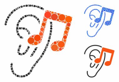 Dinle Çember Noktalarının Müzik Mozaik Simgesi