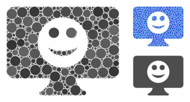 Küresel Ögelerin Gülümseme Mozaik Simgesini Göster