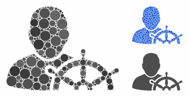 Küresel Ögelerin Yönlendirme Kaptanı Mozaik Simgesi