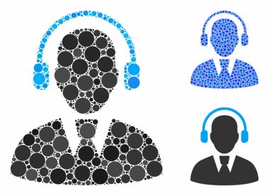 Çağrı Merkezi operatörü Yuvarlak Noktaların Mozaik Simgesi