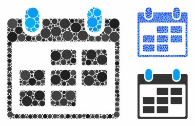 Takvim Bileşimi Yuvarlak Noktaların Simgesi