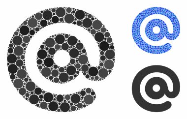 Küresel Ögelerin E- posta Sembolü Mozaik Simgesi