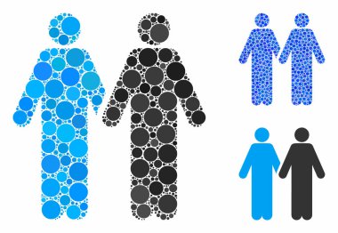 Gay Çift Yuvarlak Noktaların Mozaik Simgesi