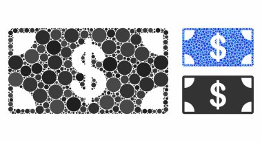 Dolar Banknotları Kompozisyon Yuvarlak Noktalar Simgesi