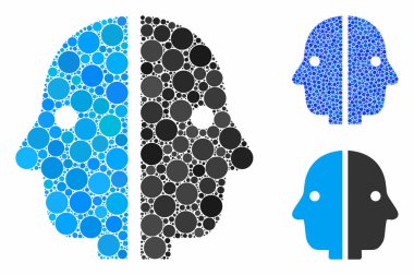 Çift Yüzlü Yuvarlak Noktaların Mozaik Simgesi