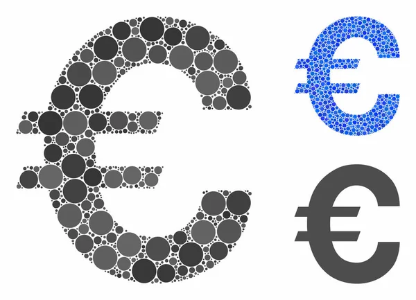 Euro Simbolo Composizione Icona degli Oggetti Sferici — Vettoriale Stock