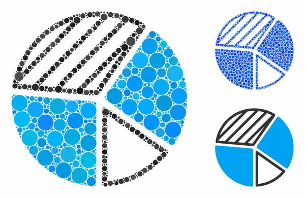 Pie Chart Ícone mosaico de itens esféricos —  Vetores de Stock