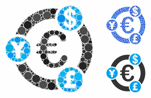 Mezinárodní finanční spolupráce Mozaika Ikona kruhových teček — Stockový vektor